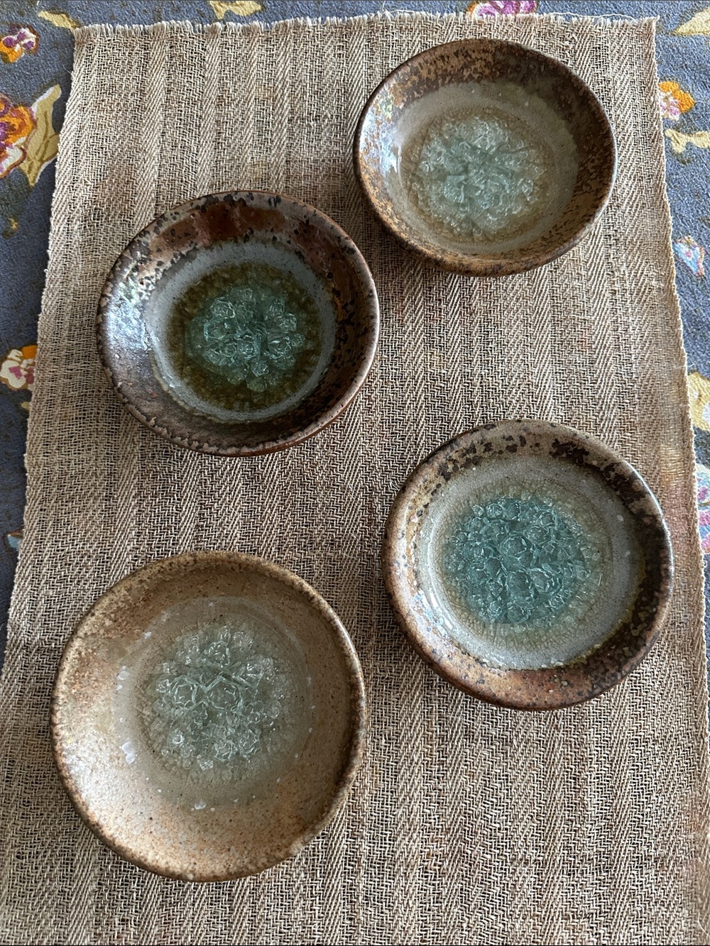 Crackle Glass Pottery handmade dishes